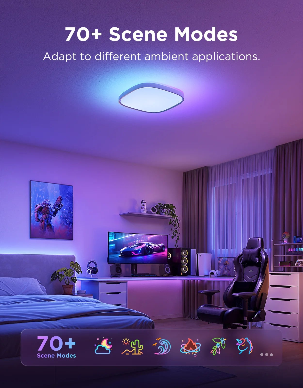 Govee 12-Inch RGBWW + RGBIC Smart Ceiling Light