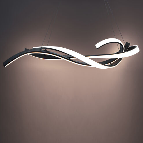 Tidal 1 Light 57 inch Black Linear Pendant Ceiling Light