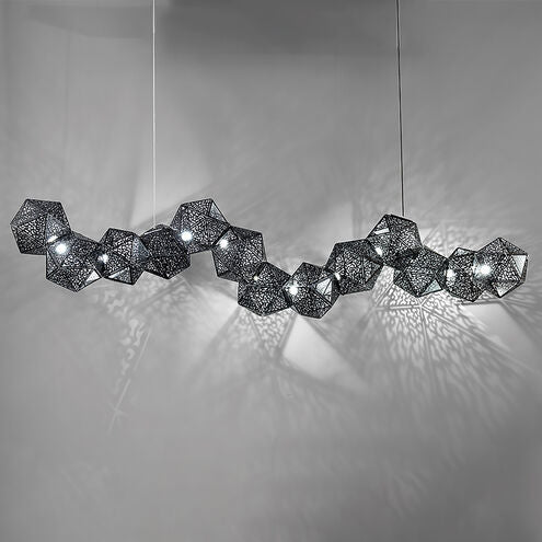 Riddle LED 64 inch Black Linear Pendant Ceiling Light in 64in.