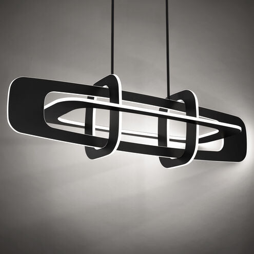 Vesta 8 Light 50.13 inch Black Linear Chandelier Ceiling Light